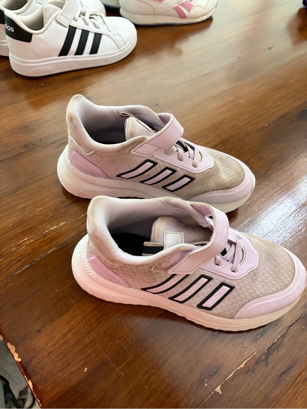 adidas Kids lilac and Gray Athletic Sneakers